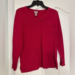 Chico's Dark Pink V-Neck Sweater